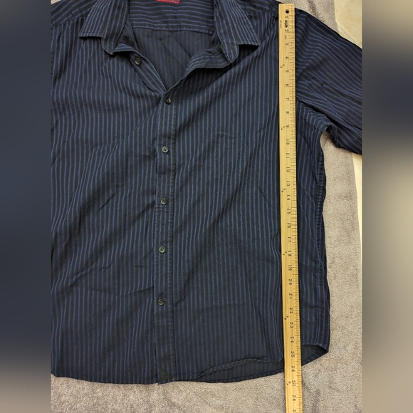 UNTUCKit Button Up Shirt Men's Long Sleeve XL Blue Stripes - Picture 2 of 5